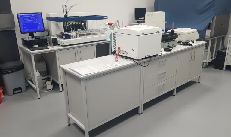 realizacja Mori Place nowoczesne wnętrza biurowe Uniwersytet Jana Kochanowskiego w Kielcach UJK wyposażenie laboratorium wydział medyczny projekt wnętrz zabudowy meblowe foto 3